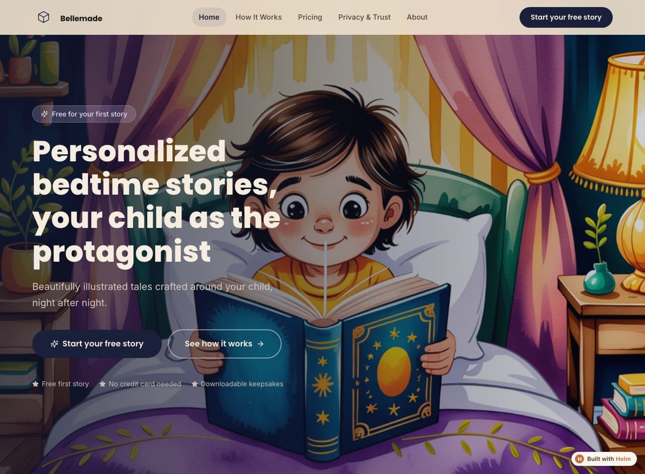 Bellemade — a real site built and published with Steed