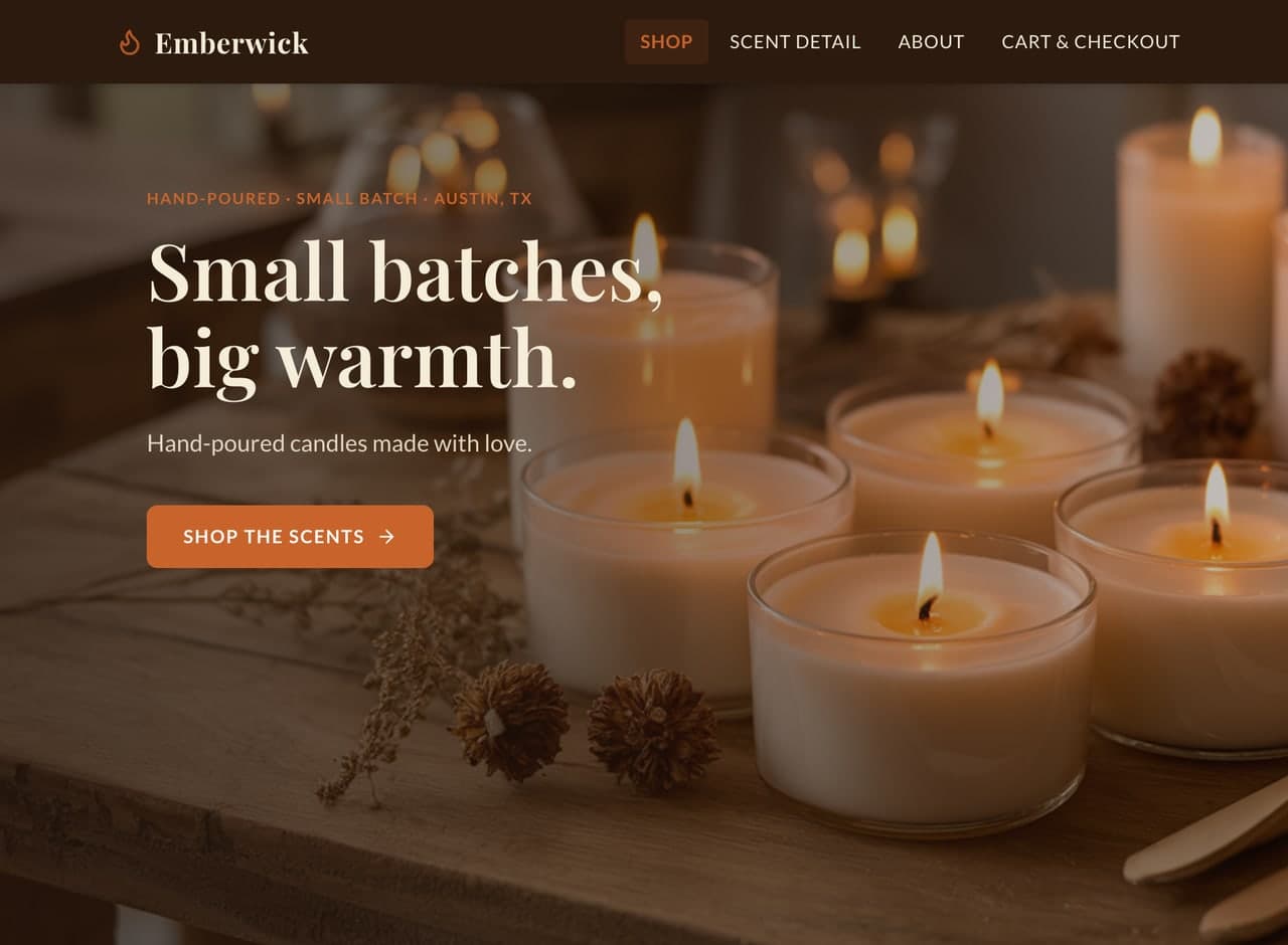 Emberwick — a real business site built and published with Steed