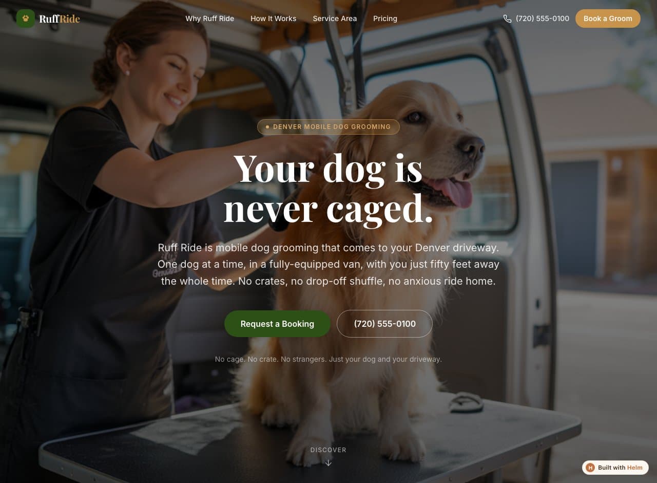 Ruff Ride — a real business site built and published with Steed