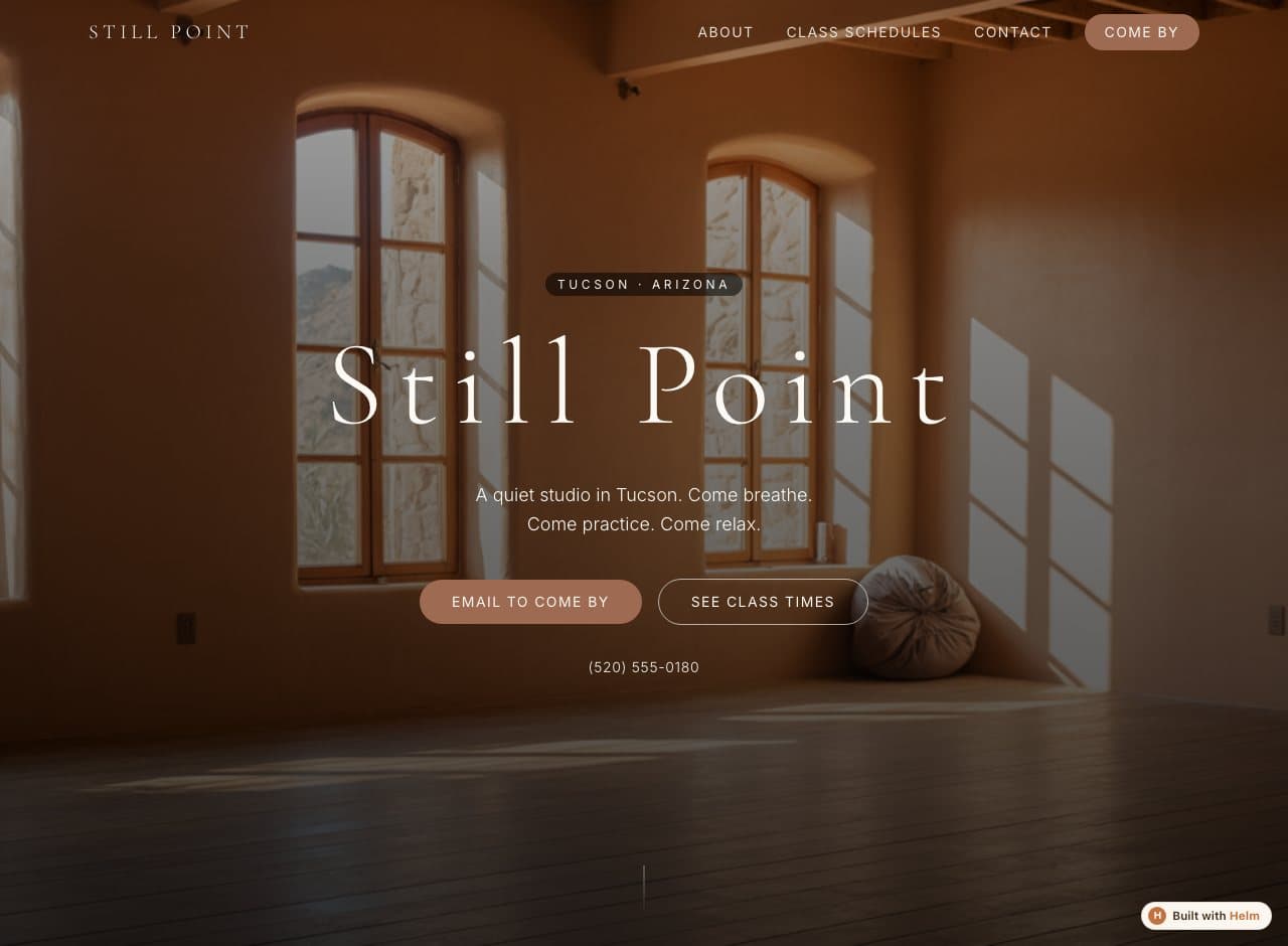 Still Point — a real site built and published with Steed